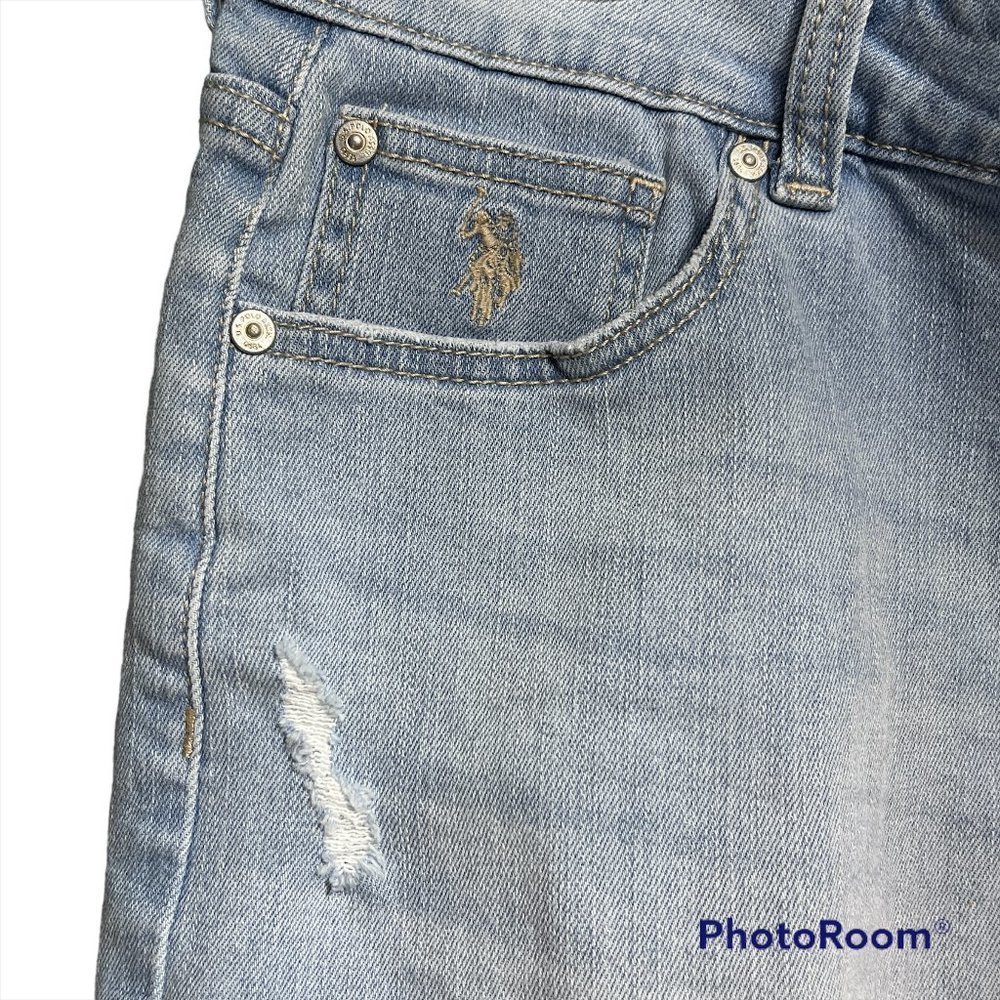 SOLD NWT❗️US Polo Assn Women's light wash Jean Denim Shorts Size 14 - Picture 8 of 10